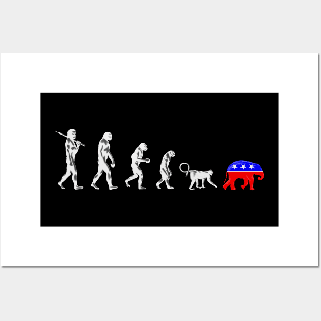 Funny Political Republican De-evolution Wall Art by macdonaldcreativestudios